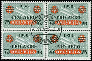 75c/50c 1938 PRO AERO surcharged stamp in ... 