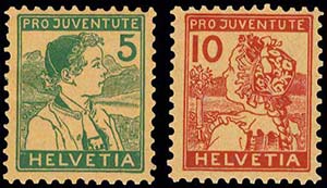 1915 Pro Juventute, complete set of 2 ... 