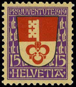 1919 Pro Juventute, complete set of 3 ... 