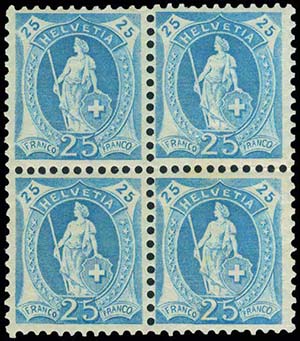 25c blue 1899/1904 Stand Helvetia issue in ... 