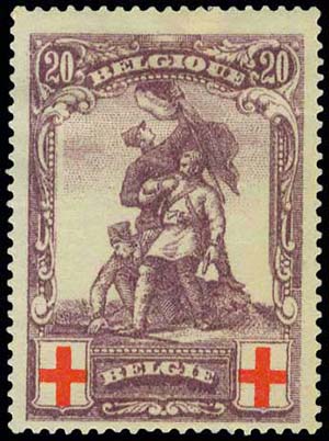 20c+(20c) 1914 Red Cross, m. (Mi. 106-65E).