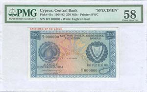  BANKNOTES OF CYPRUS - CYPRUS: 250 Mils ... 