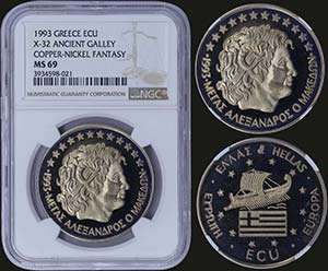 GREECE: 1 ECU (1993) in copper-nickel with ... 