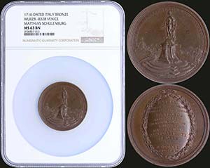 ITALY: 2 bronze medals (1716) commemorating ... 