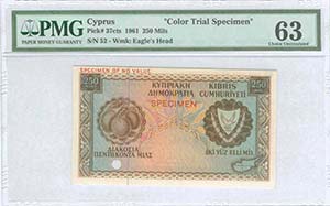  BANKNOTES OF CYPRUS - CYPRUS: Color Trial ... 