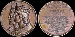 FRANCE: Bronze medal commemorating Louis III ... 