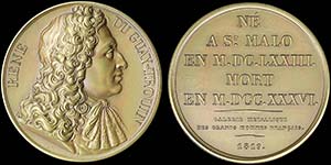 FRANCE: Bronze medal of Rene Duguay-Trouin, ... 