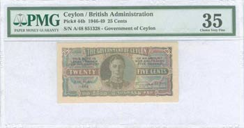 BANKNOTES OF ASIAN COUNTRIES - CEYLON: 25 ... 
