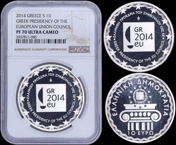 GREECE: 10 Euro (2014) in silver (0,925) ... 