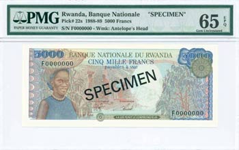 BANKNOTES OF AFRICAN COUNTRIES - RWANDA: ... 