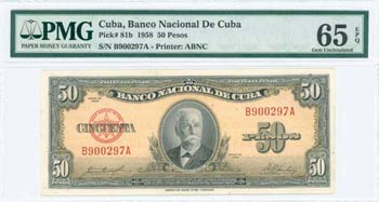 BANKNOTES OF AMERICAN COUNTRIES - CUBA: 50 ... 