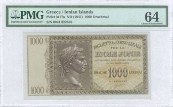 GREECE: 1000 Drachmas (ND 1941) by ISOLE ... 