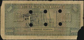 GREECE: 1000 Drachmas (15.10.1926) 1941 ... 
