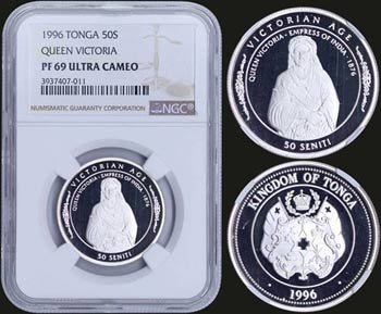 TONGA: 50 Seniti (1996) in copper-nickel ... 