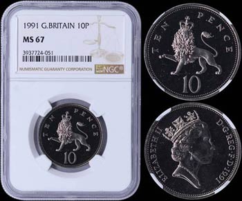 GREAT BRITAIN: 10 Pence (1991) in ... 