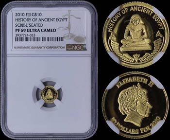 FIJI: 10 Dollars (1964) in gold (0,999). ... 