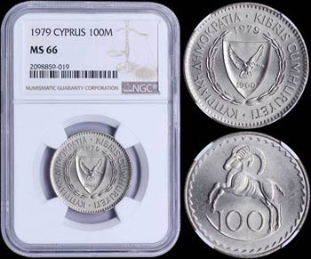 CYPRUS: 100 Mils (1979) in copper-nickel. ... 