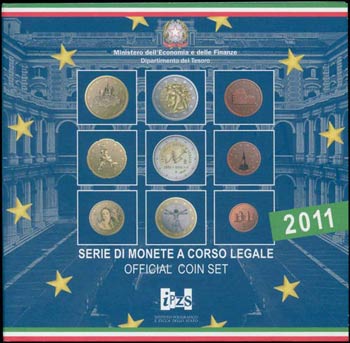 ITALY: Official Euro coin set from 1 Cent to ... 