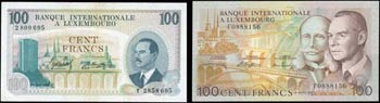 LUXEMBOURG: Set of 2 banknotes including 100 ... 