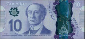 CANADA: 2 x 10 Dollars (2013) in purple with ... 