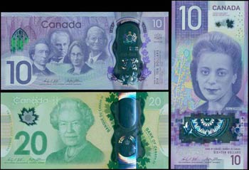 CANADA: Set of 3 banknotes incuding 20 ... 