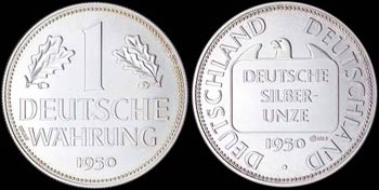 GERMANY: 1 Deutsche Wahrung (1950) in silver ... 