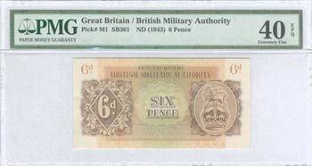 BRITISH MILITARY AUTHORITY - GREECE: 6 Pence ... 