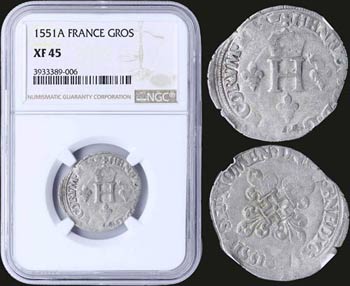 FRANCE: Gros de Nesle (1551A) in silver. ... 