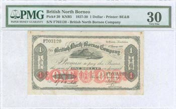 BRITISH NORTH BORNEO: 1 Dollar (1.1.1930) in ... 