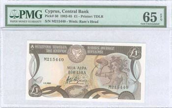 BANKNOTES OF CYPRUS - GREECE: 1 Pound ... 