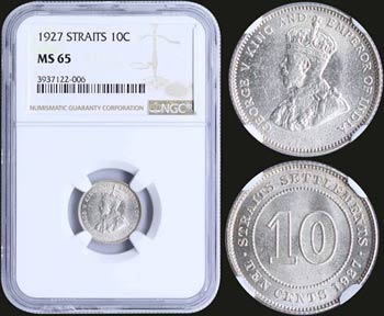 STRAITS SETTLEMENTS: 10 Cents (1927) in ... 