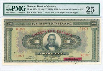 BANK OF GREECE UNTIL WWII - GREECE: 1000 ... 