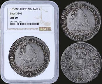 HUNGARY: 1 Thaler (1638 NB) in silver with ... 