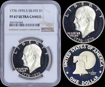USA: 1 Dollar (1976 S) in silver (0,400) ... 