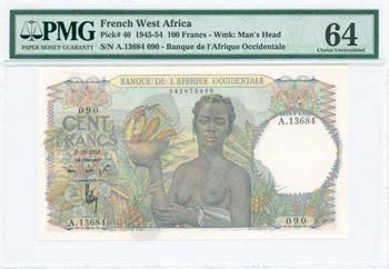 FRENCH WEST AFRICA: 100 Francs (2.10.1951) ... 
