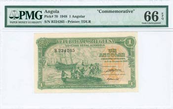 ANGOLA: 1 Angolar (1948) in green, ... 