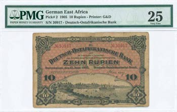 GERMAN EAST AFRICA: 10 Rupien (15.6.1905) in ... 