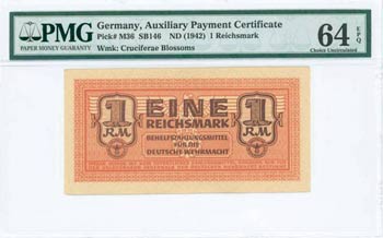 GERMAN OCCUPATION - GREECE: 1 Reichsmark (ND ... 