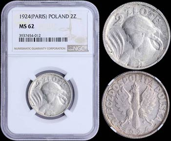 POLAND: 2 Zlote (1924) in silver (0,750) ... 