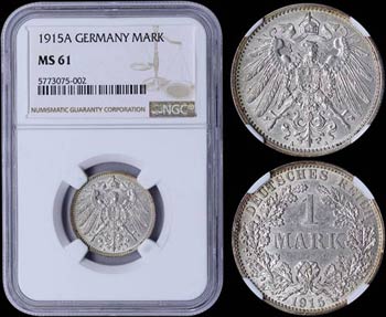 GERMANY: 1 Mark (1915 A) in silver (0,900) ... 