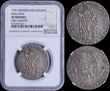 NETHERLANDS: 1 Gulden (1791) in silver ... 