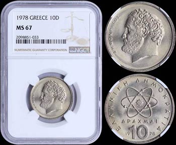 GREECE: 10 Drachmas (1978) (type I) in ... 