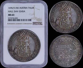 AUSTRIA: 1 Thaler (1696/5 IAK) in silver ... 