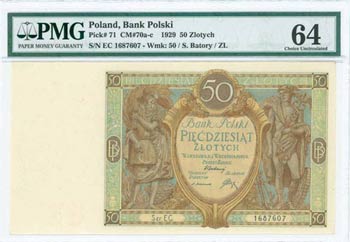 POLAND: 50 Zlotych (1.9.1929) in green, ... 