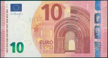 AUSTRIA: 10 Euro (2014) in red and ... 