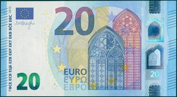 FRANCE: 20 Euro (2015) in blue and ... 