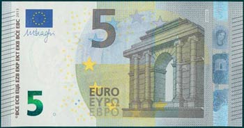 PORTUGAL: 2 x 5 Euro (2013) in grey and ... 