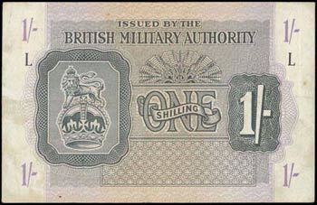 GREAT BRITAIN: 1 Shilling (ND 1943) in black ... 