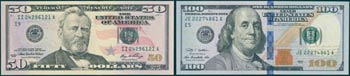 USA: Set of 7 banknotes including 1 Dollar ... 