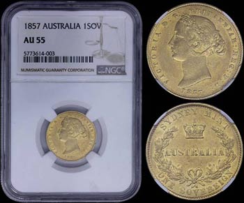 AUSTRALIA: 1 Sovereign (1857) in gold ... 